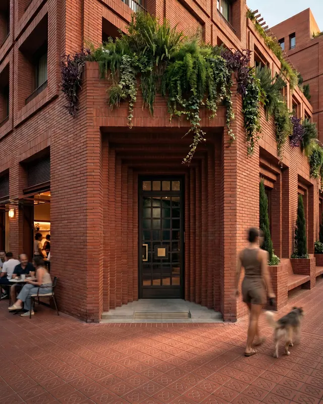 La Manzana, residential block around a public courtyard in Poblenou