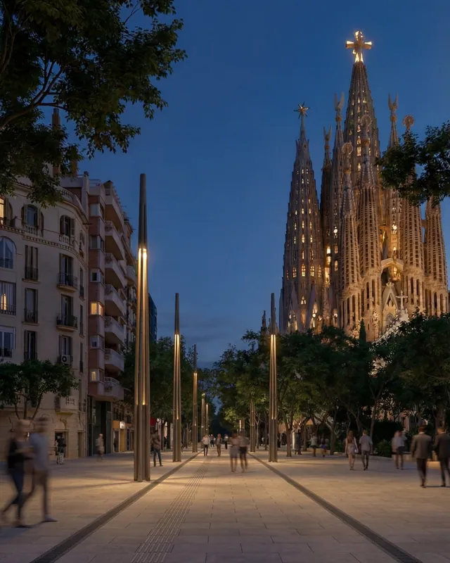 Eix Verd public-space proposal near Sagrada Família
